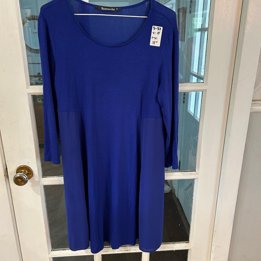 D 37.   Bonmarché Blue Dress